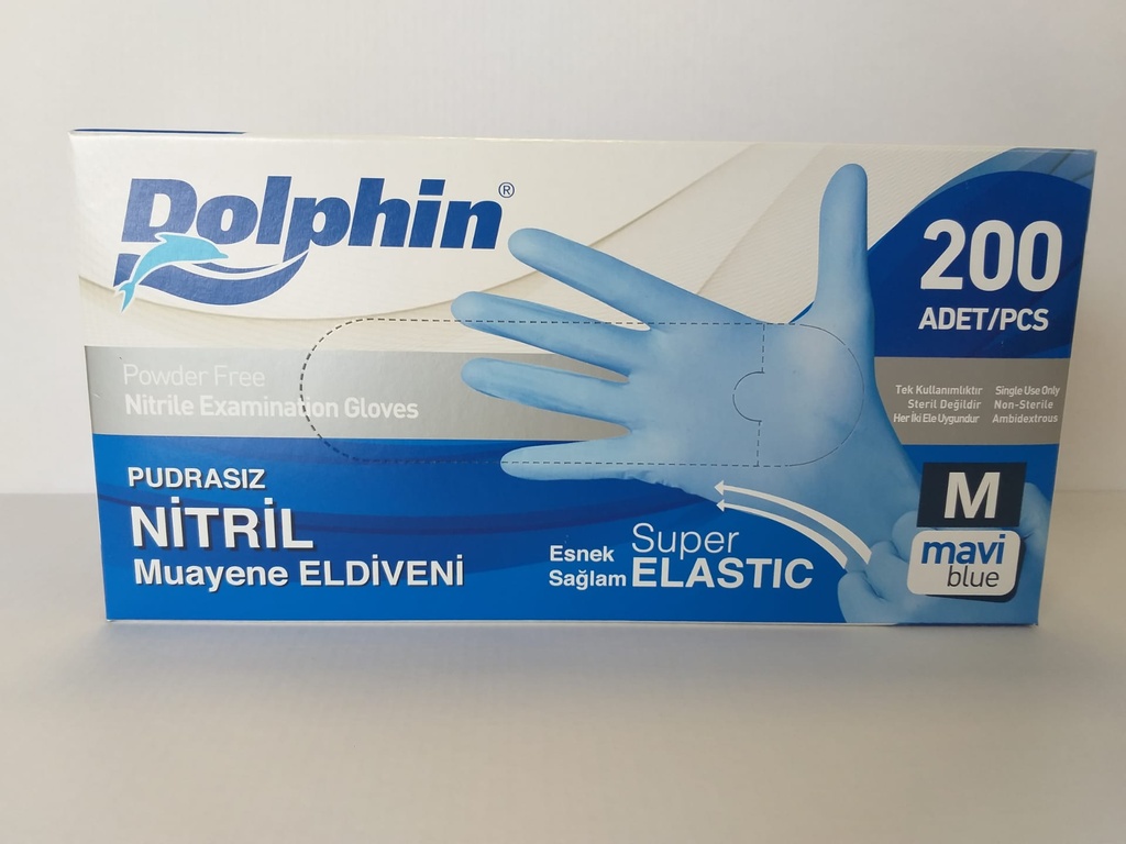 Dolphin Nitrile handschoenen Medium (blauw)