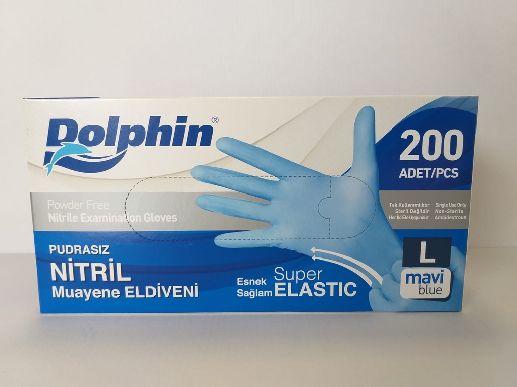 Dolphin Nitrile handschoenen Large (blauw)